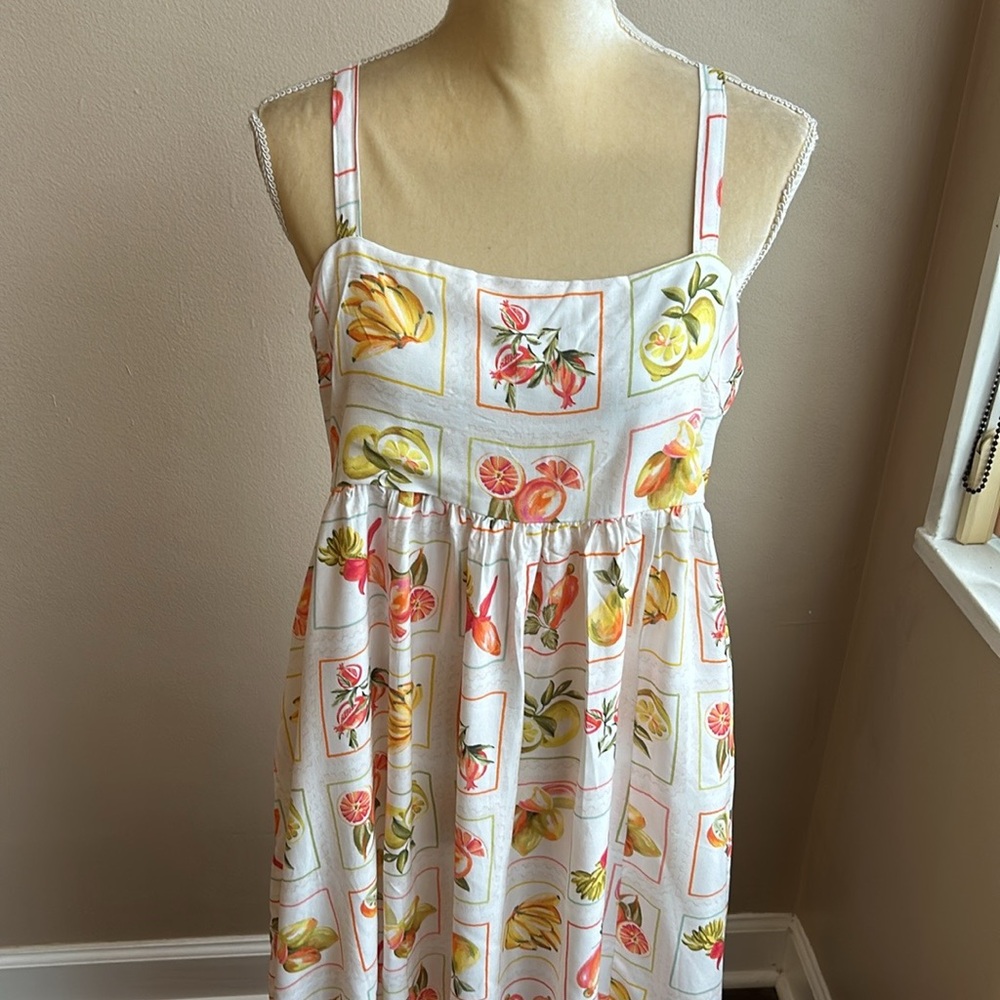 Paper Heart Womens Spring Summer Dress Sz L Fruits Floral New - Picture 2 of 3